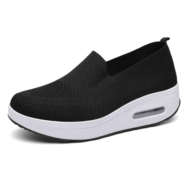 Womens Swing Shoes Mesh Loafers Flat Platform Sneakers Spring Autumn Height Increasing Wedges Comfo 6