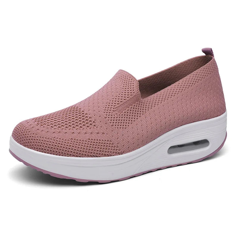 Womens Swing Shoes Mesh Loafers Flat Platform Sneakers Spring Autumn Height Increasing Wedges Comfo 9