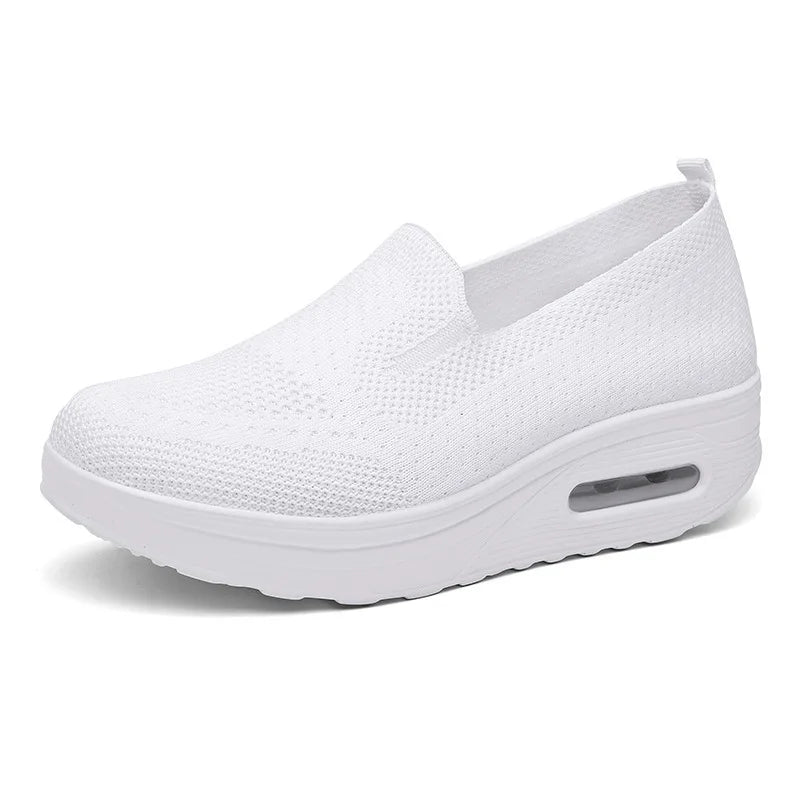 Womens Swing Shoes Mesh Loafers Flat Platform Sneakers Spring Autumn Height Increasing Wedges Comfo 10