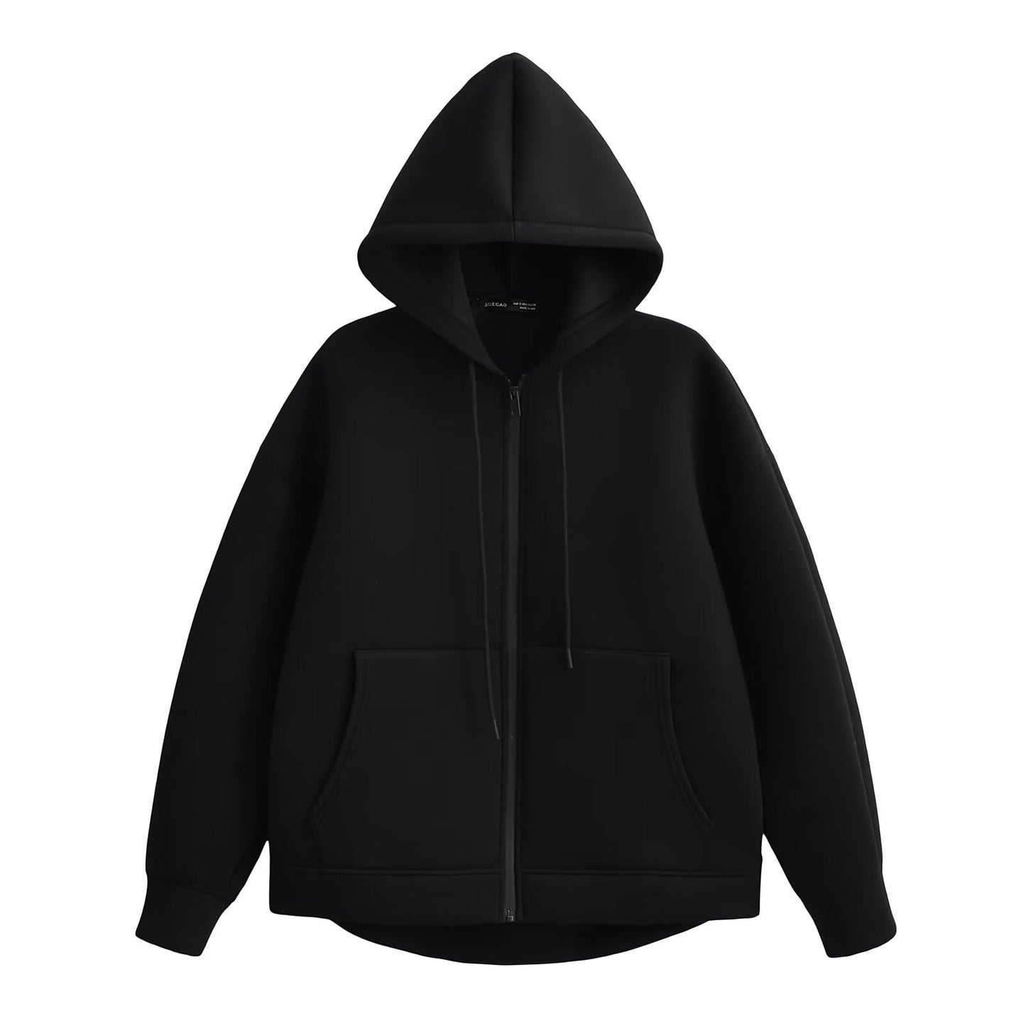 Winter Womens Oversized Hoodie Coat, High Street Zipper Jacket, Loose Fit Sweatshirt with Double Pockets, Outerwear Top