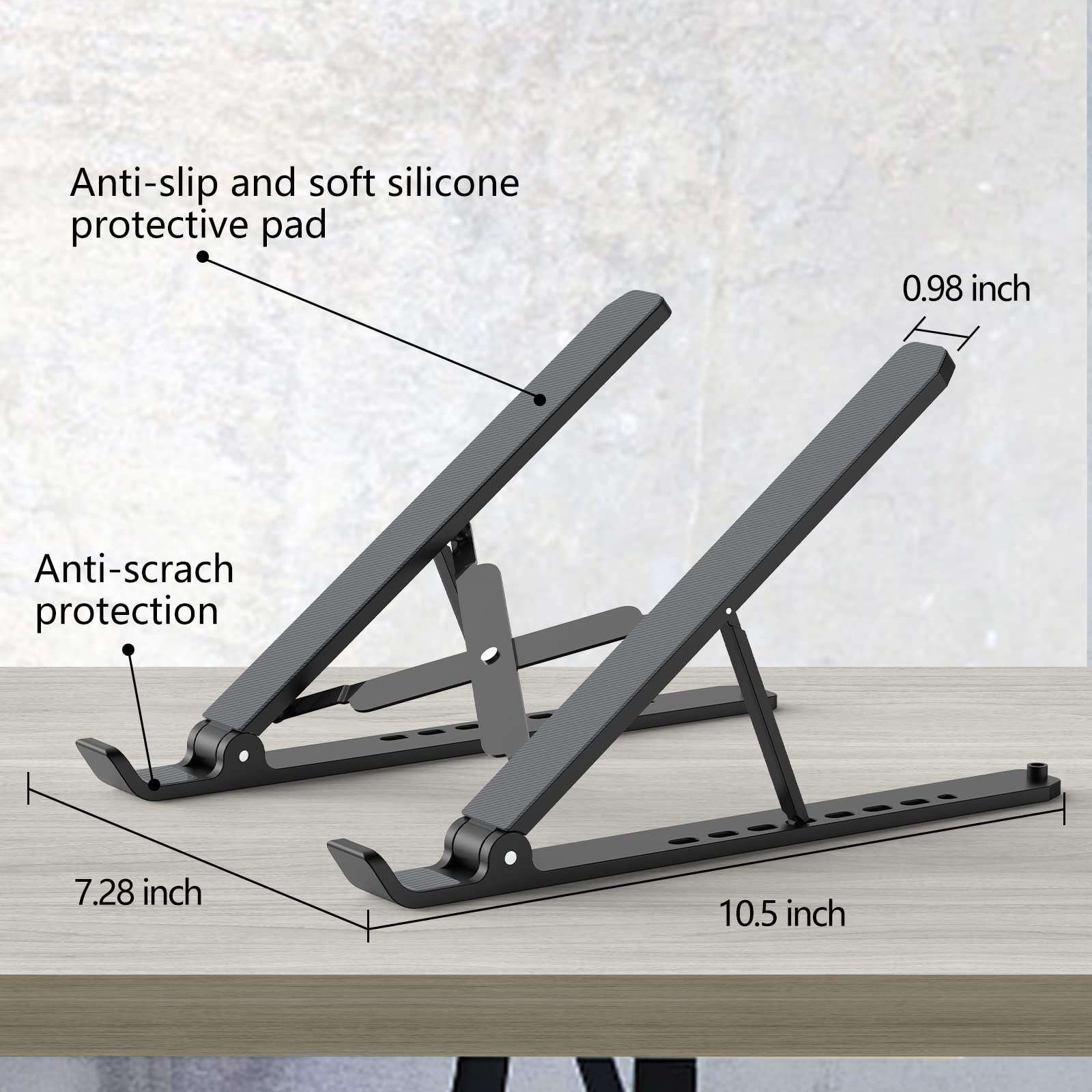 Portable Notebook Stand, Foldable Adjustable Riser Cooling Bracket Universal