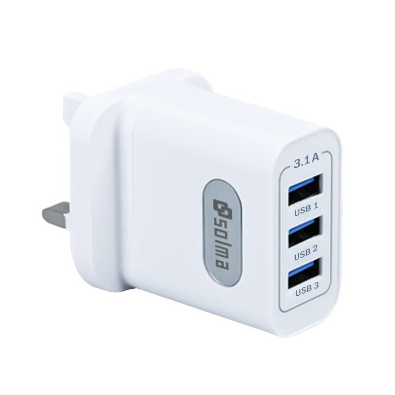 Solma UK Standard 3 Port 31A USB Charger 4