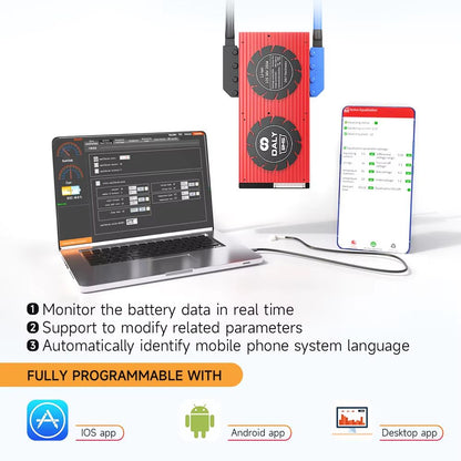 Daly Smart BMS For LiFePO4  LiIon Batteries  10S24S 36V48V HighCurrent Battery Management System 40 2