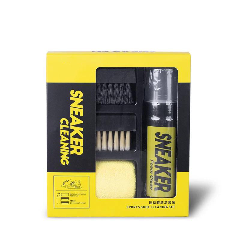 Shoes Cleaner Kit,Water Free Foam Sneakers Cleaner,3 Brushes & Cloth for White Shoes,Boots & Football Cleats Dry Cleaner