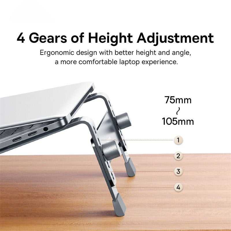 Portable Notebook Support Holder Baseus Adjustable Laptop Stand Aluminum MacBook Air Pro Cooling Br 1