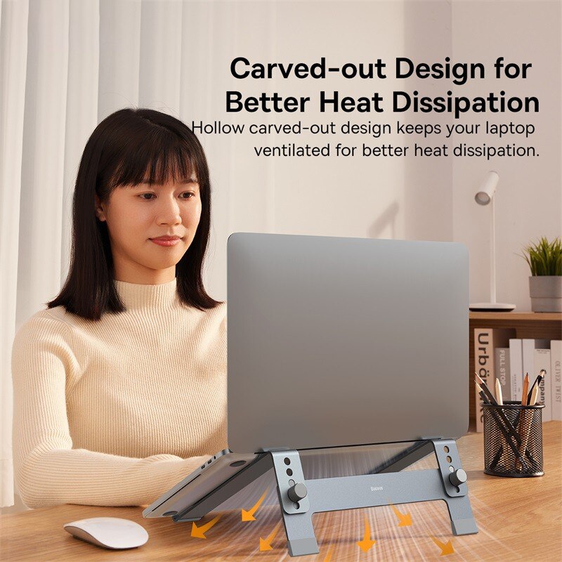 Portable Notebook Support Holder Baseus Adjustable Laptop Stand Aluminum MacBook Air Pro Cooling Br 3