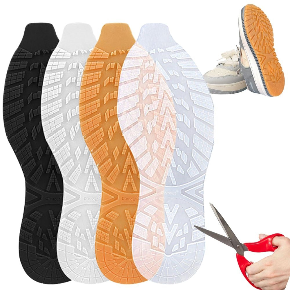 Shoe Sole Repair Kit,1Pair Cuttable Non Slip Rubber Outsoles, Replace Worn Soles & Enhance Grip with DIY Stickers & Pads