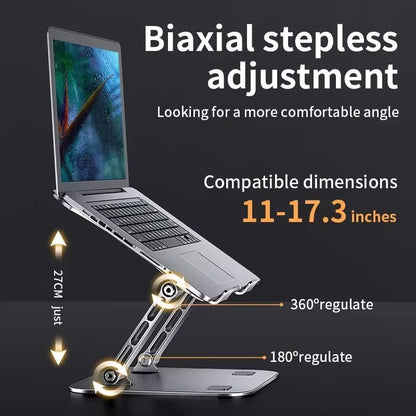 Adjustable Tablet Stand Laptop Cooling Stand Folding Aluminum Alloy Portable Support Fits Up To 17  1