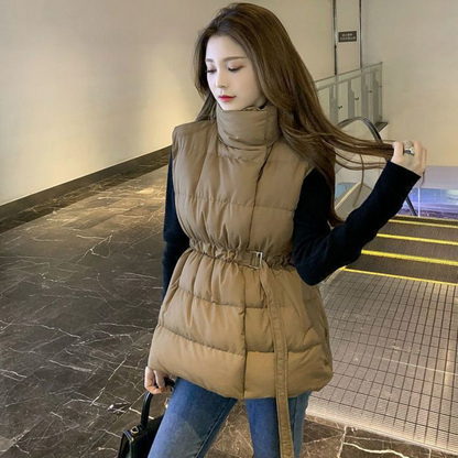 Womens Winter Puffer Vest, Natural Down Sleeveless Jacket, Cold Weather Warm Coat