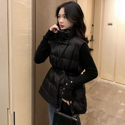 Womens Winter Puffer Vest, Natural Down Sleeveless Jacket, Cold Weather Warm Coat