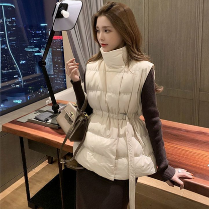 Womens Winter Puffer Vest, Natural Down Sleeveless Jacket, Cold Weather Warm Coat