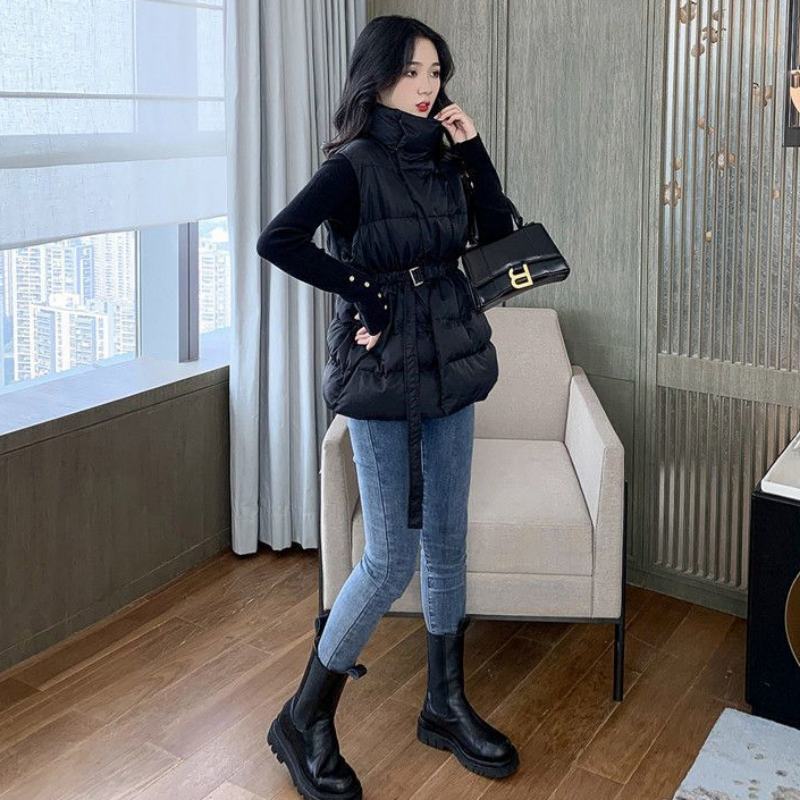 Womens Winter Puffer Vest, Natural Down Sleeveless Jacket, Cold Weather Warm Coat