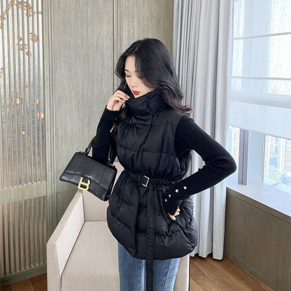 Womens Winter Puffer Vest, Natural Down Sleeveless Jacket, Cold Weather Warm Coat