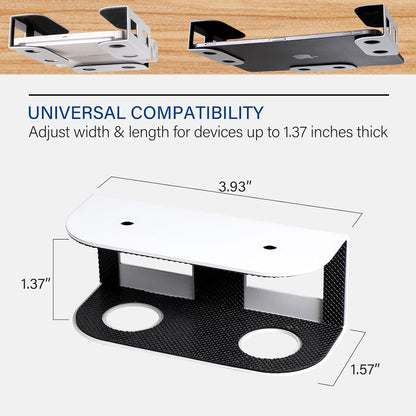 Under Desk Laptop Mount, Metal Shelf Holder for Macbook, Mac Mini, Keyboard with Anti-Scratch Silicone