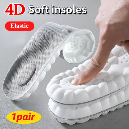 Orthopedic 4D Massage Shoes Insoles Super Soft Latex Sports Insole with Arch Support for Running, Basket Shoes & Foot