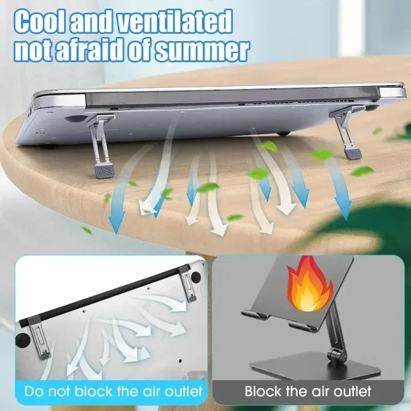Mini Folding Laptop Stand Aluminum Alloy Notebook Bracket 3 Height Adjustment Portable Accessories  2