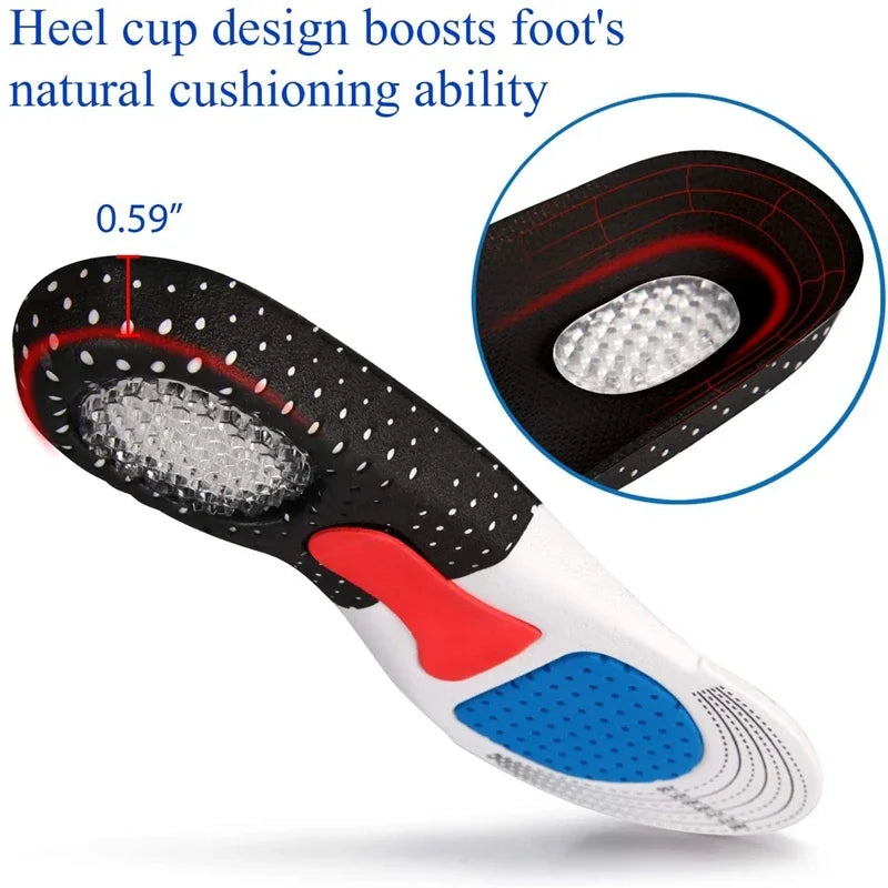 Memory Foam Orthopedic Insoles for Men & Women, Soft Gel Cushion Insert with Silicone Arch Support Pads for Everyday