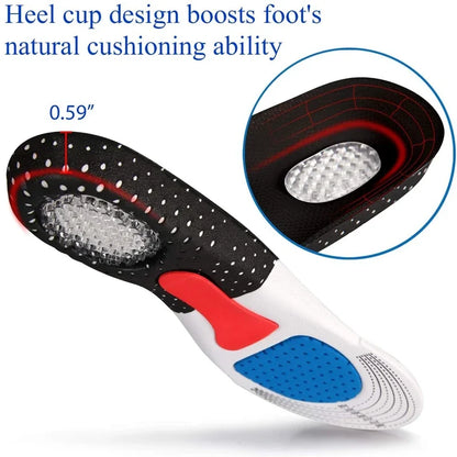 Memory Foam Orthopedic Insoles for Men & Women, Soft Gel Cushion Insert with Silicone Arch Support Pads for Everyday