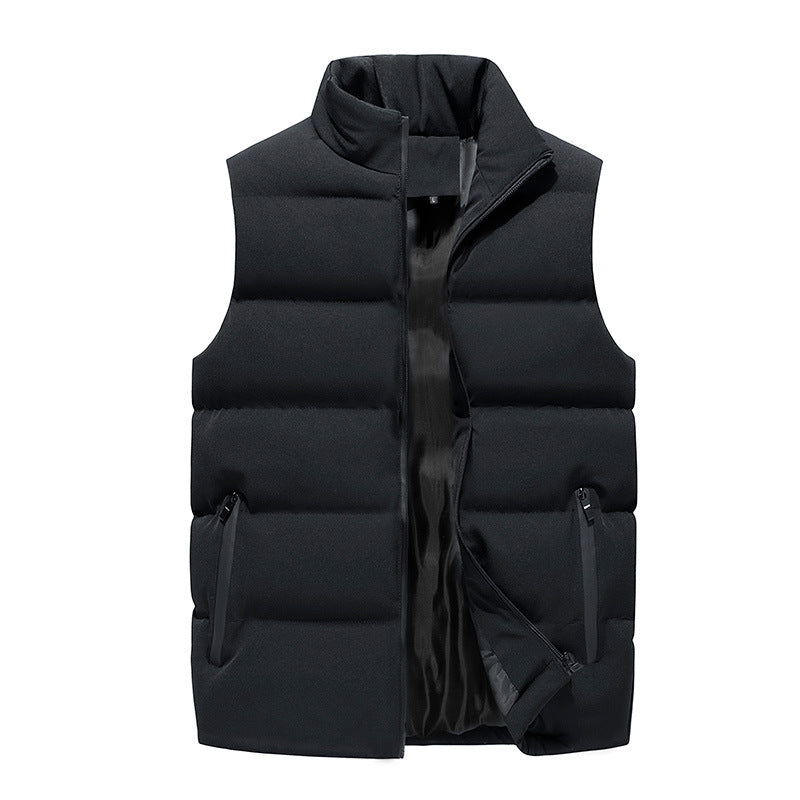 Men's Lightweight Winter Vest, Soft Padded Waistcoat, Windproof Sleeveless Outerwear for Outdoor Style