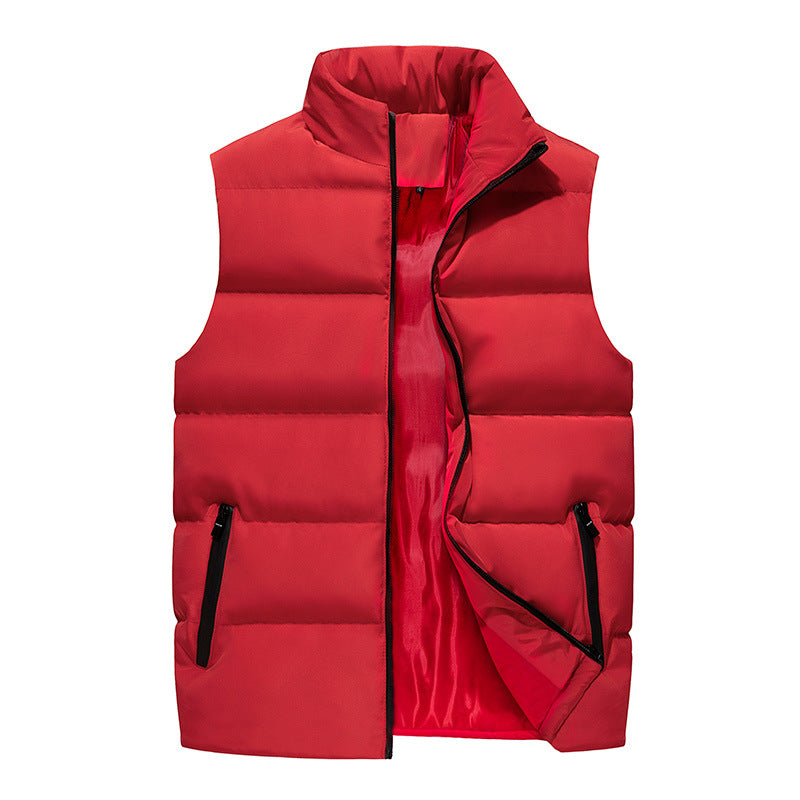 Men's Lightweight Winter Vest, Soft Padded Waistcoat, Windproof Sleeveless Outerwear for Outdoor Style