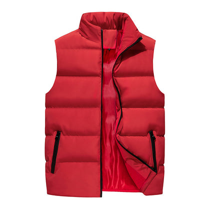 Men's Lightweight Winter Vest, Soft Padded Waistcoat, Windproof Sleeveless Outerwear for Outdoor Style