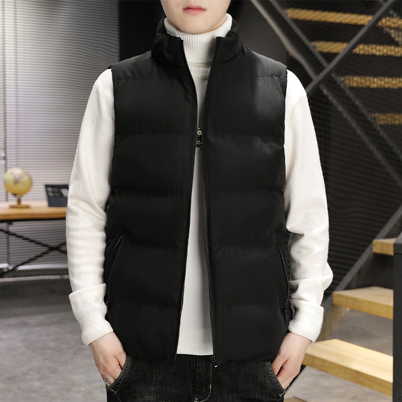 Men's Lightweight Winter Vest, Soft Padded Waistcoat, Windproof Sleeveless Outerwear for Outdoor Style