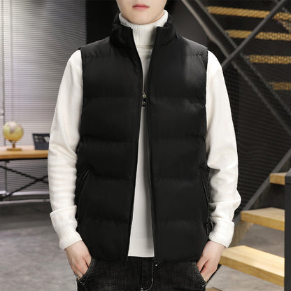 Men's Lightweight Winter Vest, Soft Padded Waistcoat, Windproof Sleeveless Outerwear for Outdoor Style