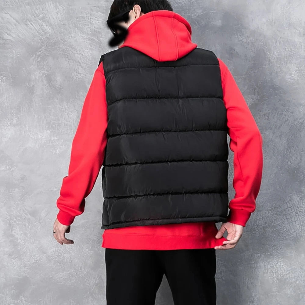Men's Lightweight Winter Vest, Soft Padded Waistcoat, Windproof Sleeveless Outerwear for Outdoor Style