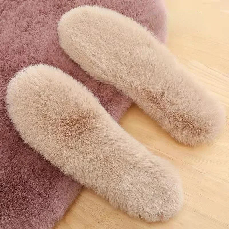 Plush Fluffy Insoles, Soft Thick Warm Imitation Rabbit Fur Winter Shoe Accessories for Men & Women, Cozy Comfort Insole