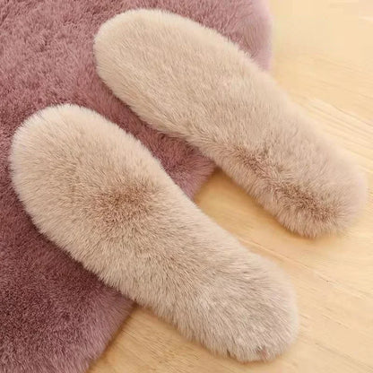 Plush Fluffy Insoles, Soft Thick Warm Imitation Rabbit Fur Winter Shoe Accessories for Men & Women, Cozy Comfort Insole