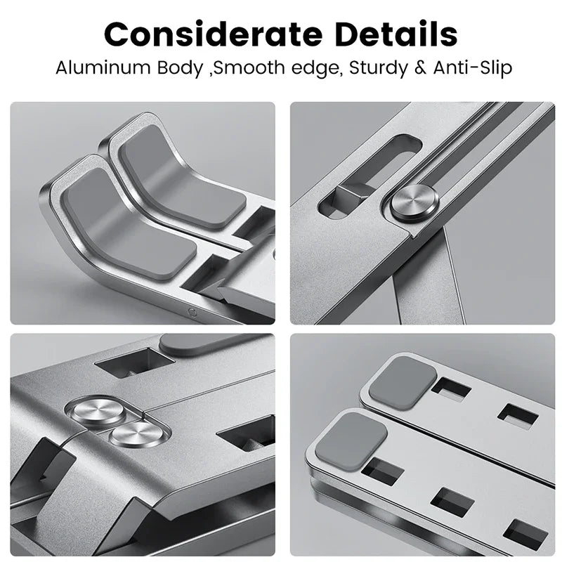 Nonslip Adjustable Laptop Holder Aluminum Alloy Table Stand Portable Notebook Computer Bracket 3