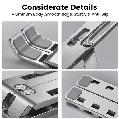 Nonslip Adjustable Laptop Holder Aluminum Alloy Table Stand Portable Notebook Computer Bracket 3