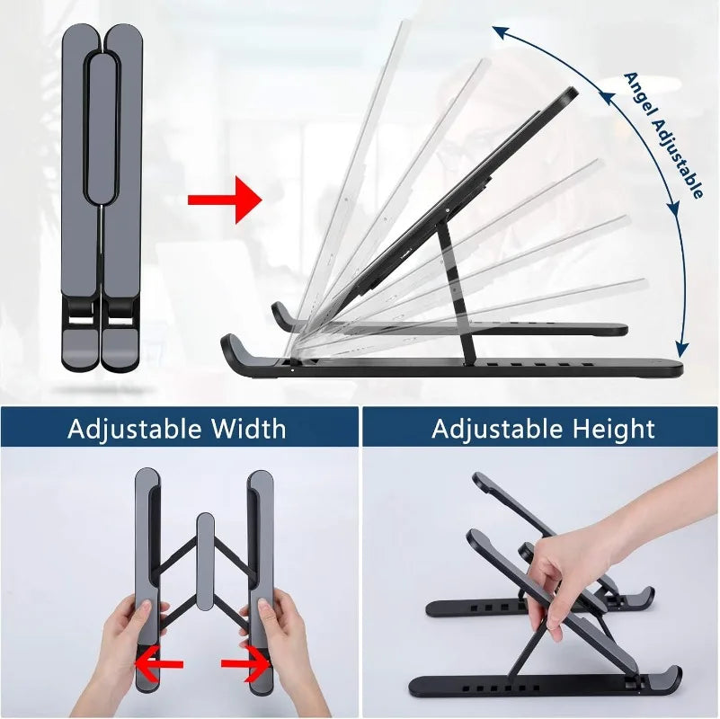 Portable Laptop Stand, Foldable Notebook Base Holder, Ergonomic Adjustable