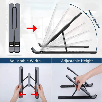 Portable Laptop Stand, Foldable Notebook Base Holder, Ergonomic Adjustable