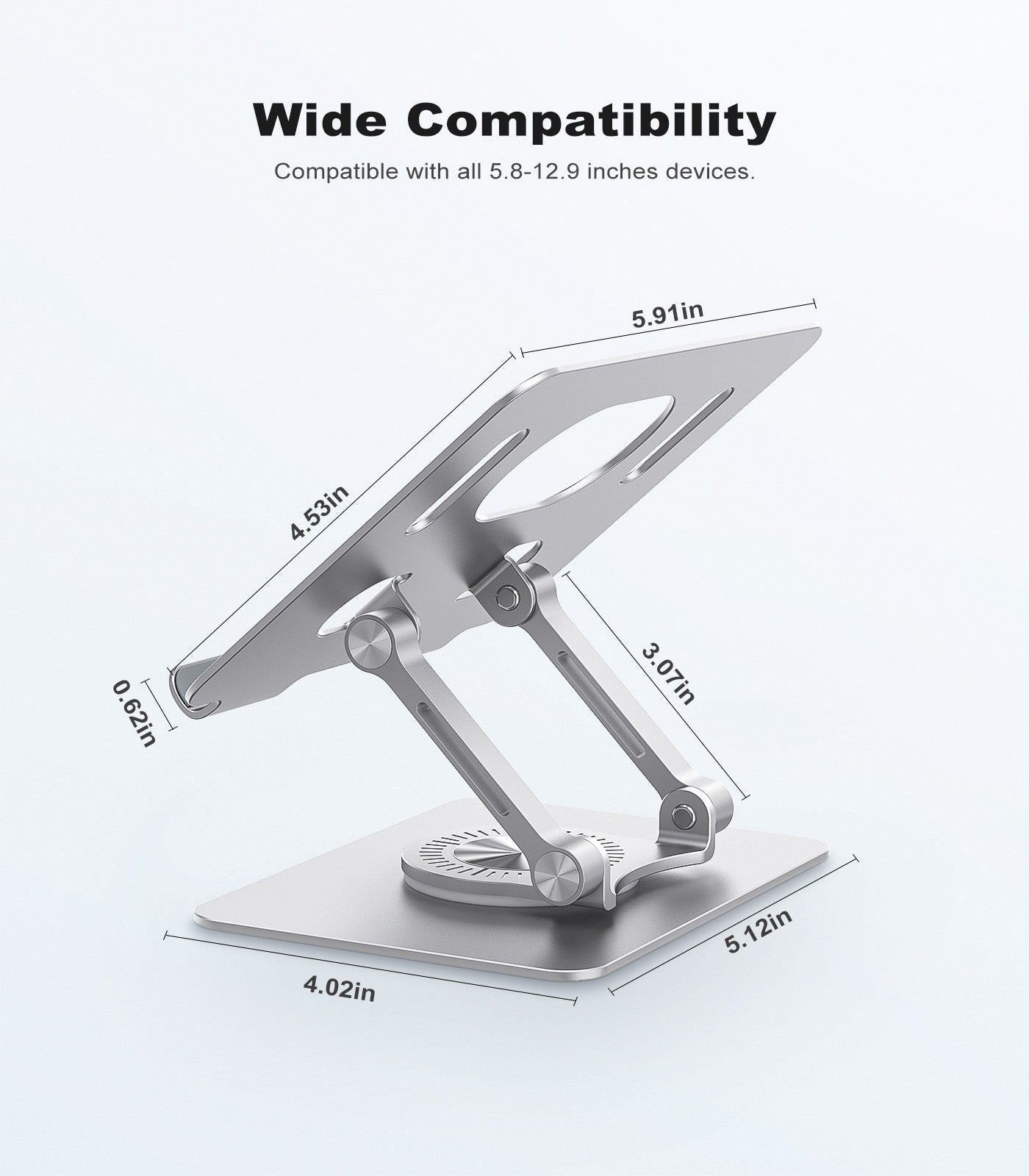 Aluminum Tablet Stand Holder Adjustable Tablet Stand With 360 Swivel Universal Tablet Holder For IP 3