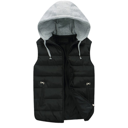 Mens Thermal Winter Vest Coat Hooded Lightweight And Breathable For Casual Wear Solid Color Cozy Wa 1