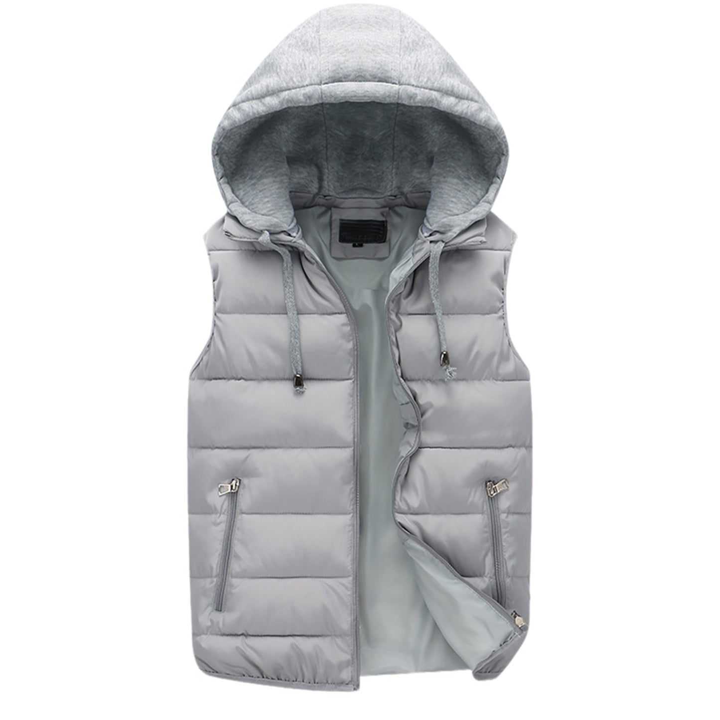 Mens Thermal Winter Vest Coat Hooded Lightweight And Breathable For Casual Wear Solid Color Cozy Wa 3
