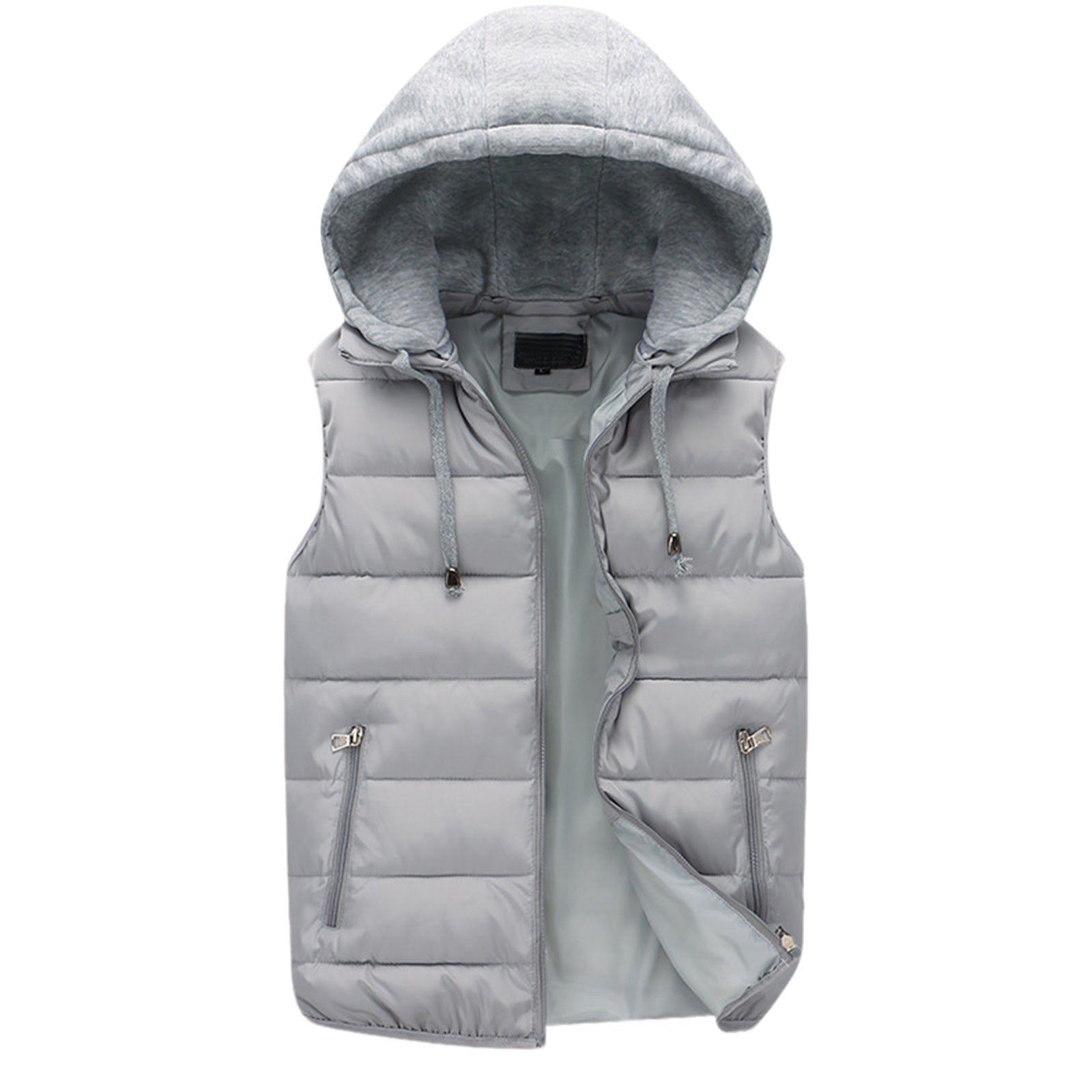 Mens Thermal Winter Vest Coat Hooded Lightweight And Breathable For Casual Wear Solid Color Cozy Wa 3