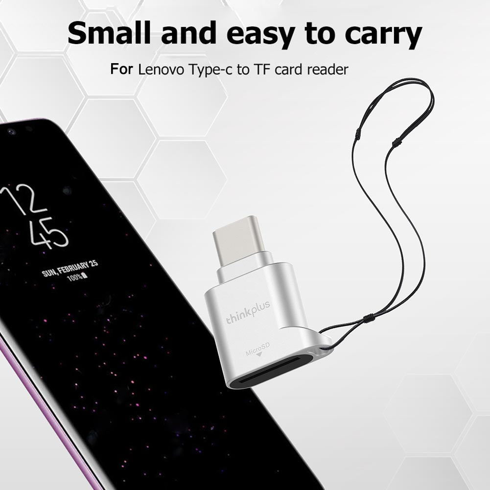 Memory Card Mini Metal, Lenovo Thinkplus USB C, Type-C, TF Card Reader, Adapter For Type C Phone