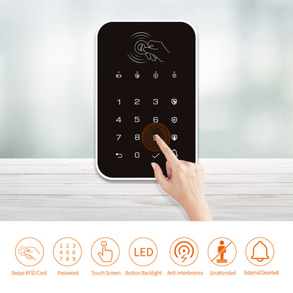 Tuya Smart Home Security Alarm System, Wireless Touch Keyboard, RFID Card, Arm Or Disarm Password Keypad