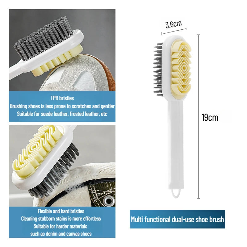 Professional 2 in 1 Suede Cleaning Kit,Long Handle Shoe Brush &Eraser for Effective Dust Removal and Stain Cleaning shoe