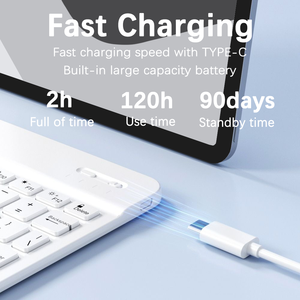 Wireless, Bluetooth, Keyboard, Slim, Portable, iPad, iPhone, Android, Universal, Rechargeable, Lightweight, Long Battery