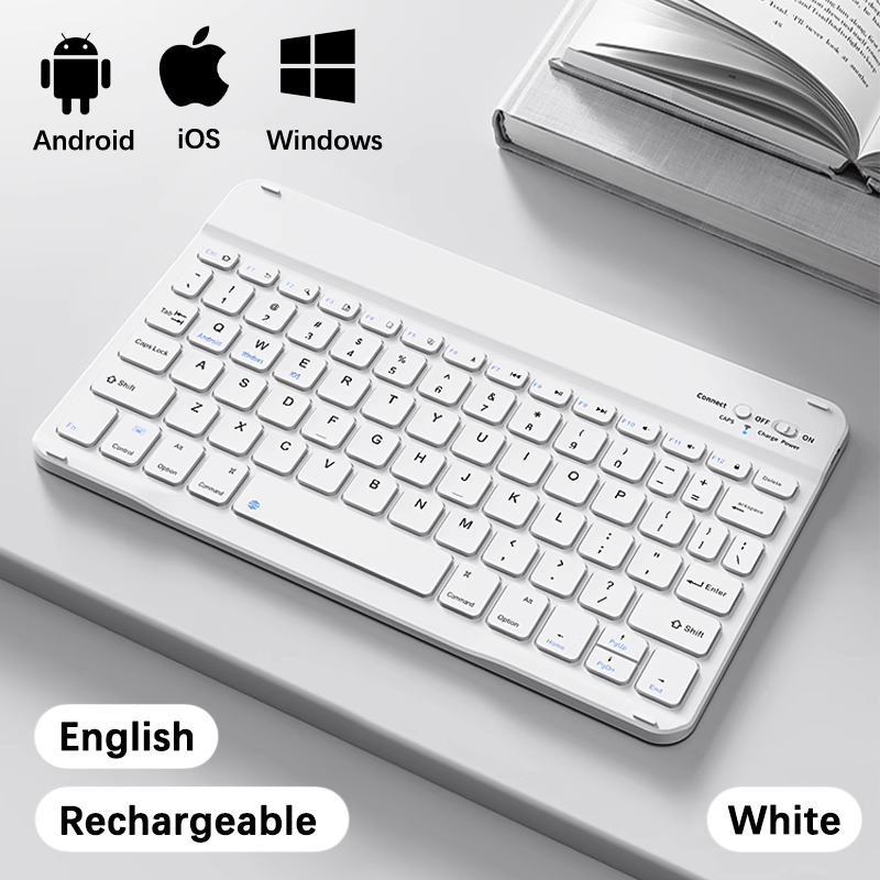 Wireless, Bluetooth, Keyboard, Slim, Portable, iPad, iPhone, Android, Universal, Rechargeable, Lightweight, Long Battery
