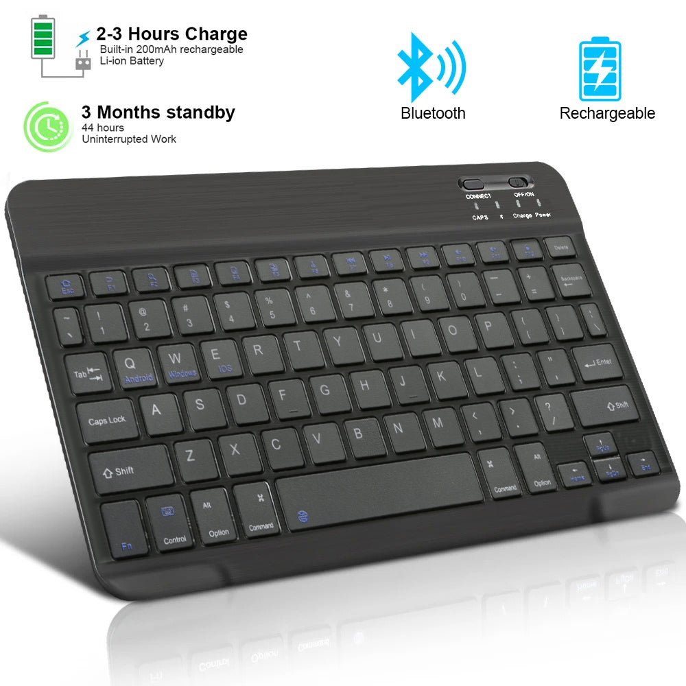 Wireless, Bluetooth, Keyboard, Slim, Portable, iPad, iPhone, Android, Universal, Rechargeable, Lightweight, Long Battery