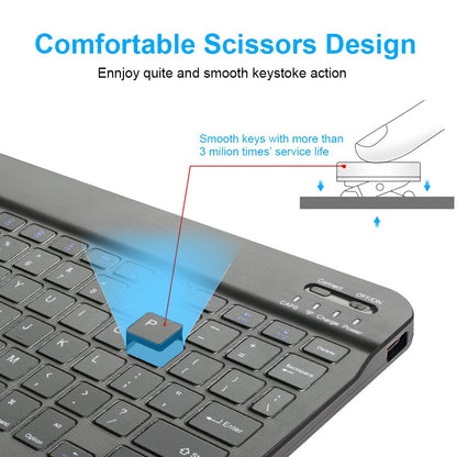 Wireless, Bluetooth, Keyboard, Slim, Portable, iPad, iPhone, Android, Universal, Rechargeable, Lightweight, Long Battery