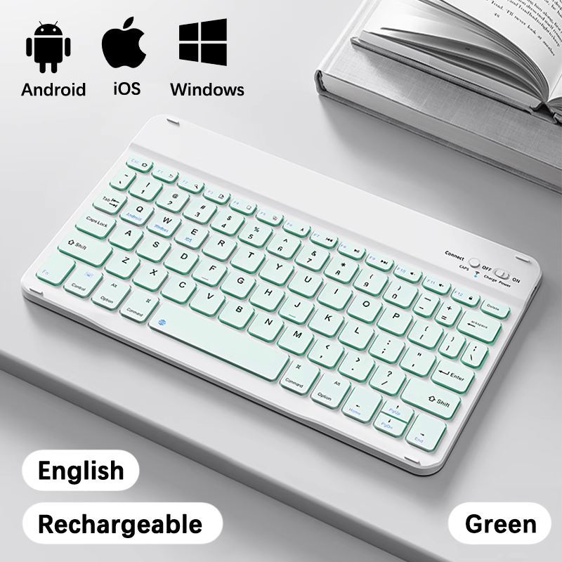 Wireless, Bluetooth, Keyboard, Slim, Portable, iPad, iPhone, Android, Universal, Rechargeable, Lightweight, Long Battery