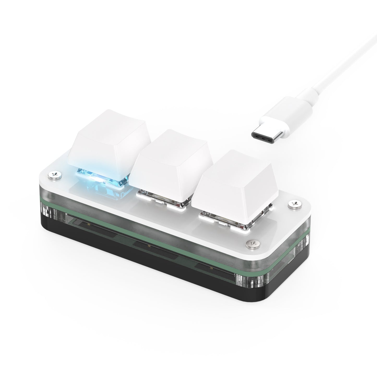 RGB Mini Hot Swap Gaming, Macropad Macro Programming Keyboard, Red Switch 3 Keys Knob, Custom Knob Keypads for Photoshop