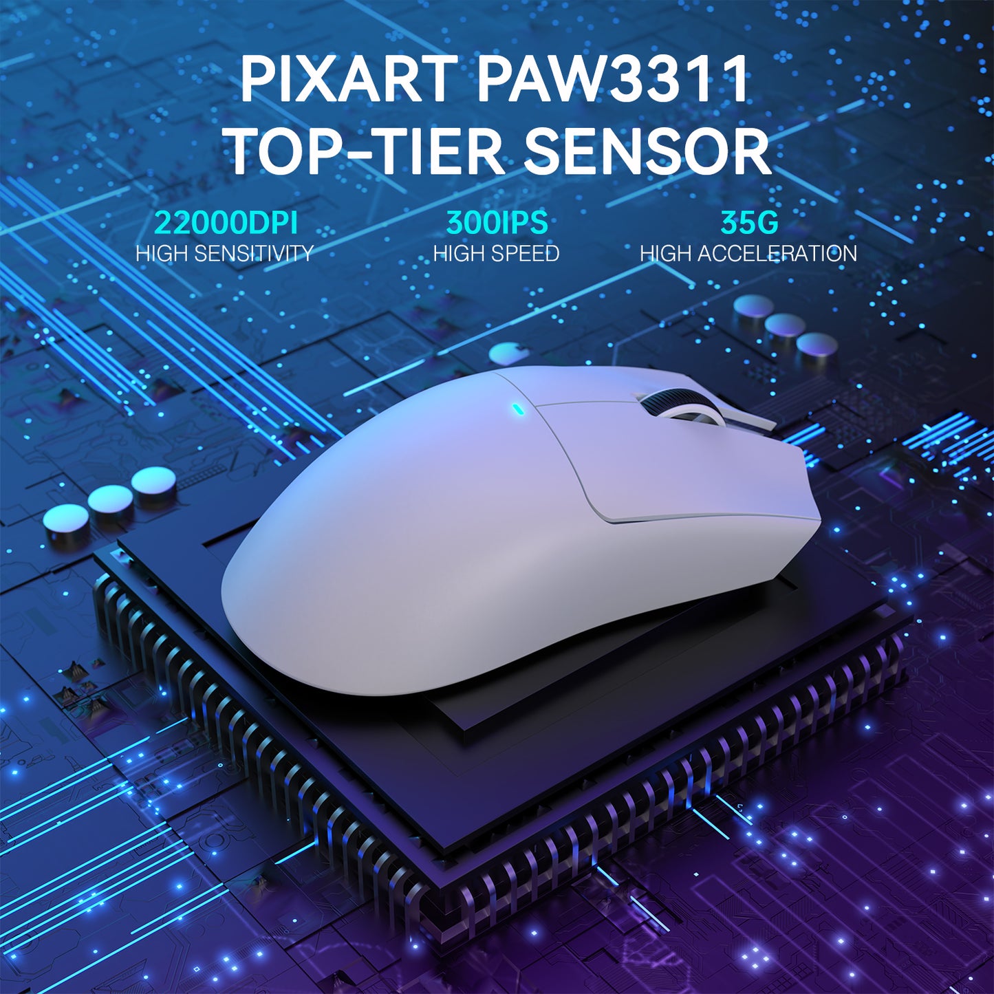 Gaming Mouse ATTACK SHARK X11 Lightweight Wireless, RGB Backlight Charging, Optical Sensor, Up to 22K DPI