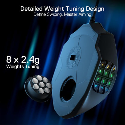 USB Wired Gaming Mouse, Redragon M908, RGB Backlight LED, 12400 DPI, 18 Programmable Buttons