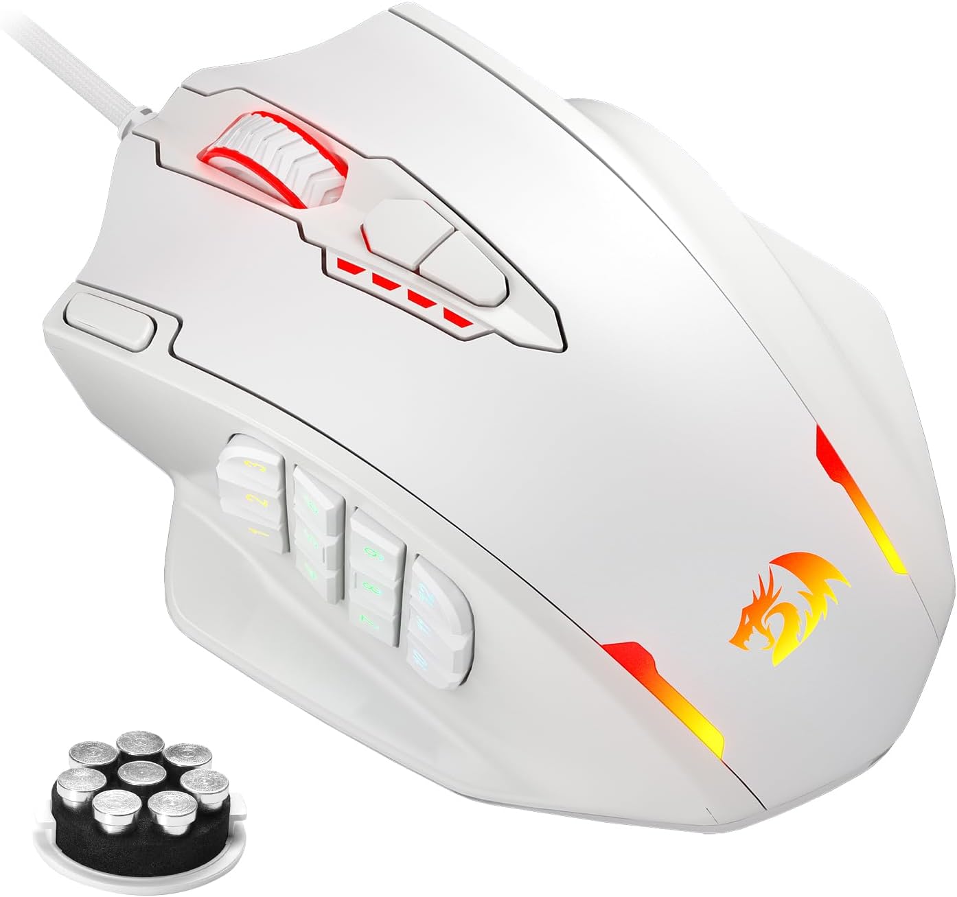USB Wired Gaming Mouse, Redragon M908, RGB Backlight LED, 12400 DPI, 18 Programmable Buttons